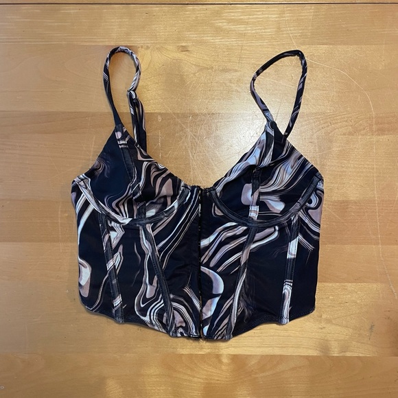 TIC TOC Cropped Molded Cup Corset/Bustier Size Small - Picture 3 of 9